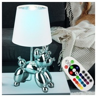 ETC Shop Textil Tisch Lampe FERNBEDIENUNG Hunde Design Keramik