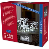 Konstsmide LED Acryl-Set Schlitten mit 2 Rentieren