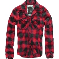 Brandit Textil Check Langarmhemd Red / Black M