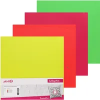 PlottiX PremiumFlock Neon Aufbügelfolie farbsortiert Flock-Folie 30,0 x 30,0