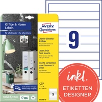 Avery Zweckform Einsteck-Rückenschilder weiß für 4,5 cm Rückenbreite