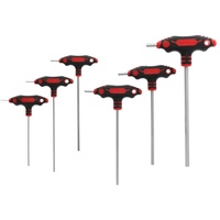 Gedore red Schraubendreher-Set 6-teilig, Winkelschraubenzieher-Satz, 2-Komponenten-T-Griff, Werkzeug, R38672006