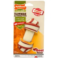 Nylabone 984101EU Rohhaut-Alternative, Knotenknochen, Rindfleischgeschmack, für mittelgroße Hunde (bis16
