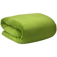 Beautissu Aurelia Decke Grün – Flauschige Wohndecke für Sofa,