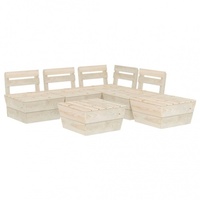 VidaXL Garten-Paletten-Lounge-Set 6-tlg. natur