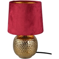 Trio Reality Leuchten Tischleuchte Sophia R50821010, Keramik goldfarbig, Samtschirm