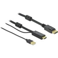 DeLock 85963 HDMI + USB zu DisplayPort Kabel 4K