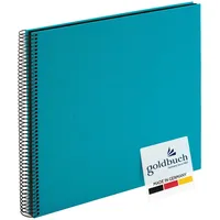 Goldbuch Spiralalbum Leinen Türkis 25 963 schwarze Seiten 34x30cm
