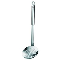 Rösle Schaumlöffel flach grob gelocht, Hochwertiger Abseihlöffel mit Aufhängeöse,
