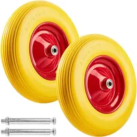 Tectake Schubkarrenrad Vollgummi gelb 2er Set