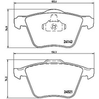 Brembo P 24 077 Bremsbelagsatz, Scheibenbremse - (4-teilig)
