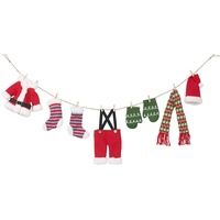 Infactory Weihnachts-Deko-Girlande "Weihnachtsmann-Wäscheleine", 140 cm