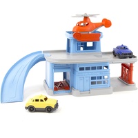 Green Toys Parkgarage mit Hubschrauber und 2 Autos