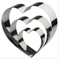 LARES Herzkuchenform 6002, Herzbackformen, (Set 3-tlg), rostfrei