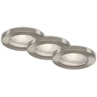 Briloner LED-Einbaustrahler 3er-Set Nickel Matt IP 65
