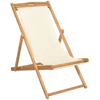 VidaXL Liegestuhl Teak 56×105×96 cm Creme