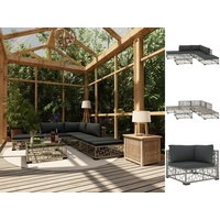 VidaXL 6-tlg. Garten-Lounge-Set mit Auflagen Poly Rattan Grau