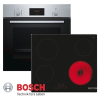 Bosch Herdset Autark Einbaubackofen + Glaskeramik Kochfeld Touch Kontrol
