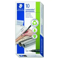 Staedtler 10 STAEDTLER Lumocolor Folienstifte schwarz 0,6 mm permanent