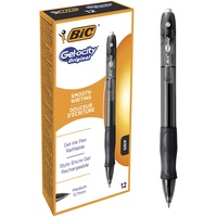 BIC Gel-ocity Gelschreiber schwarz/transparent 0,3 mm, Schreibfarbe: schwarz, 12