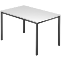 Hammerbacher Konferenztisch VDQ12 weiß rechteckig, Vierkantrohr schwarz, 120,0 x