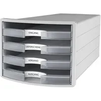 HAN Schubladenbox Impuls transparent 1013-63D, DIN A4 mit 4