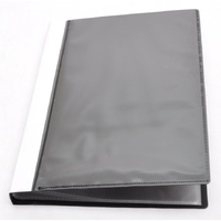 FolderSys Sichtbuch 25012-30, A4, schwarz mit Außentasche, 20 Hüllen