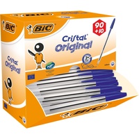 BIC Cristal Original medium Kugelschreiber blau/transparent, 100er-Pack (942910)