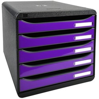 Exacompta Big Box Plus 5 Schubladen, violett/schwarz 3097220D