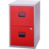 BISLEY Home PFA 2 Hängeregistraturschrank lichtgrau, kardinalrot 2 Schubladen