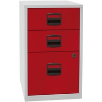BISLEY Home Standcontainer lichtgrau, kardinalrot 3 Auszüge 41,3 x
