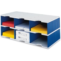 Styro Sortierstation Styrodoc Jumbo Grundeinheit grau/blau mit 6 Fächer