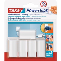 Tesa Powerstrips Kabel Clip Weiß 5 Stück mit 6