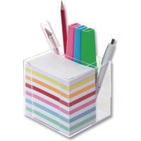 Folia Zettelbox mit Stiftehalter transparent inkl. 700 Notizzettel farbig