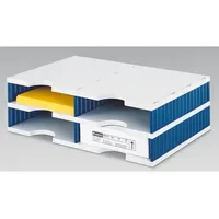 Styro Sortierstation Styrodoc grau/blau mit 4 Fächern