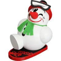 Seiffener Volkskunst eG Räuchermann Schneemann 11 cm weiß