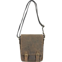 GREENBURRY Vintage Umhängetasche Leder 25 cm braun