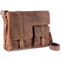 GREENLAND Nature Messenger Bag »Montenegro«, aus Rindsleder mit Laptopfach,