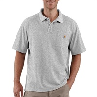 CARHARTT Contractor's Polo Shirt Mens Heather Grey XS
