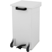 DutchDesign Treteimer mobiler Carro-Kick 55 L Weiß