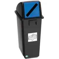 VAR KS-Wertstoffsammler schwarz/Einwurfklappe blau 58 l