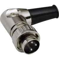 BKL Electronic 0202022 DIN-Rundsteckverbinder Stecker, gewinkelt Polzahl: 3 Silber