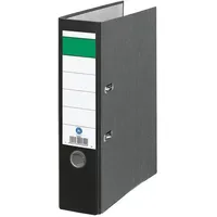 Grüner Balken Ordner schwarz marmoriert Karton 8,0 cm DIN