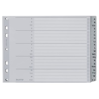 Leitz Ordnerregister 1262 Halbformat, Überbreite A-Z grau 20-teilig, 1