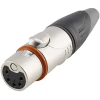 HICON HI-X5CF-HD XLR-Steckverbinder Kupplung, gerade Polzahl: 5 Schwarz, Silber