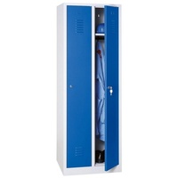 Gürkan Spind lichtgrau, enzianblau 103488, 2 Schließfächer 60,0 x