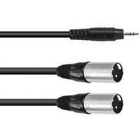 Omnitronic Adapterkabel 3.5mm Klinke/2x XLRm 1.5m (30225158)