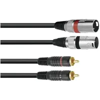 Omnitronic Adapterkabel 2xXLR(M)/2xCinch 1,0m sw