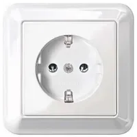Merten SCHUKO-Steckdose pws/gl volle Abdeckplatte MEG2301-1219