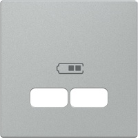 Merten Zentralplatte für USB Ladestation-Einsatz, System M, aluminium
